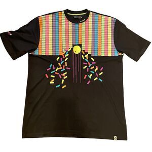 RARE Coogi 3XL VTG Streetwear Short Sleeve Embroidered Rainbow All Over Print